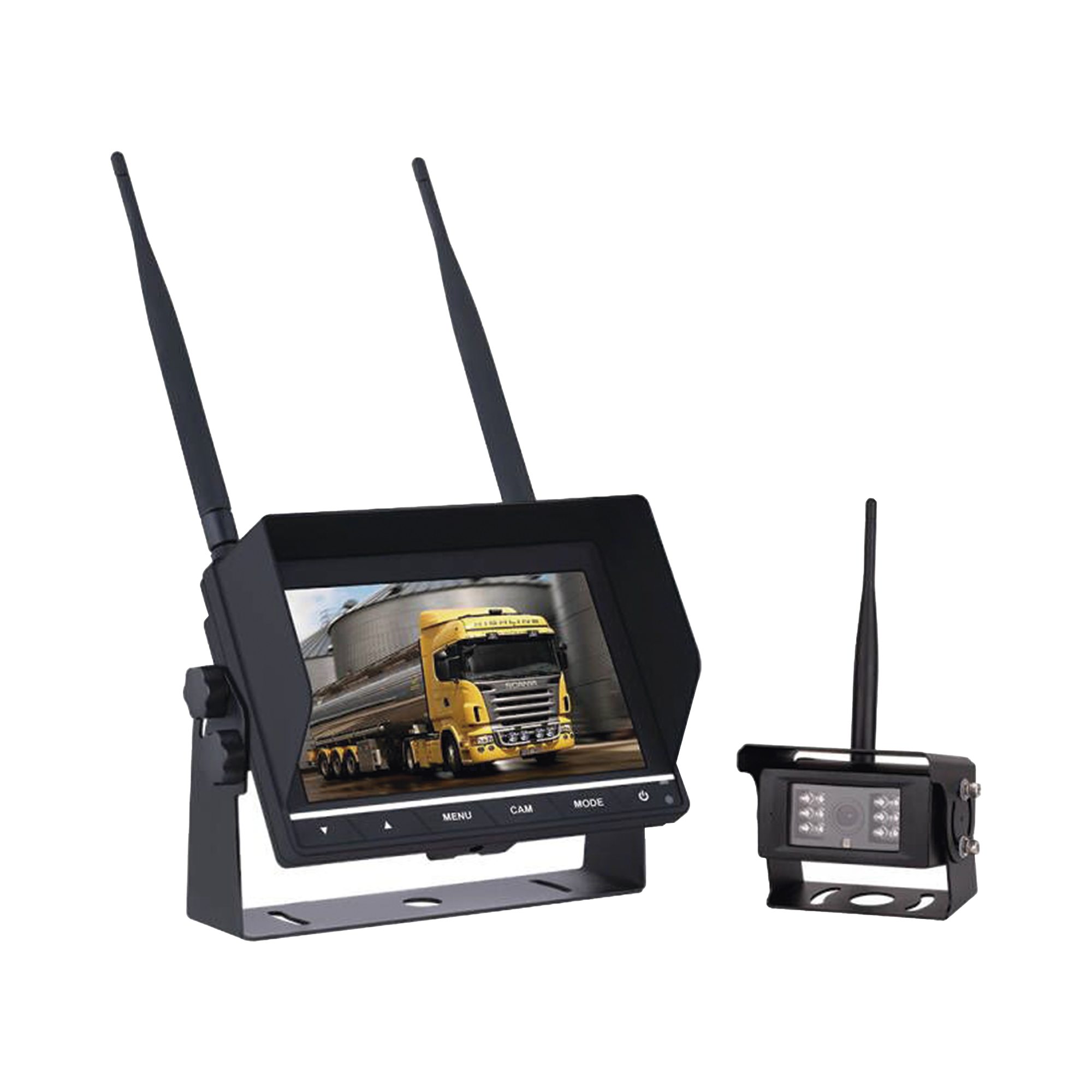 Sistema Profesional Inalámbrico de Cámara de Reversa Infrarroja y Monitor de 7 Sistema Profesional Inalámbrico de Cámara de Reversa Infrarroja y Monitor de 7